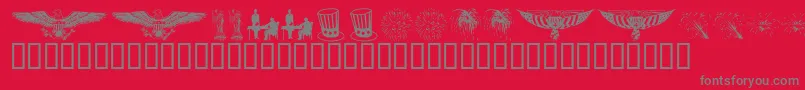 Fonte KrCelebrate2002 – fontes cinzas em um fundo vermelho