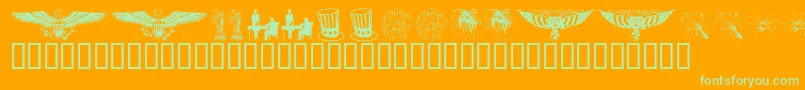 fuente KrCelebrate2002 – Fuentes Verdes Sobre Fondo Naranja