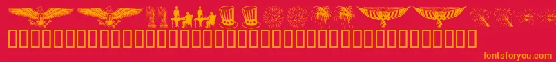 Шрифт KrCelebrate2002 – оранжевые шрифты на красном фоне