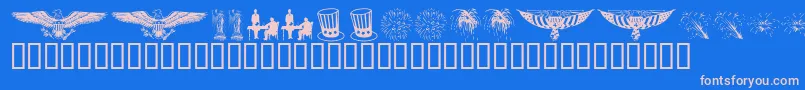 Шрифт KrCelebrate2002 – розовые шрифты на синем фоне
