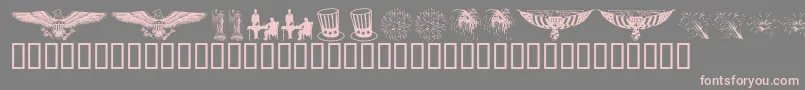 フォントKrCelebrate2002 – 灰色の背景にピンクのフォント