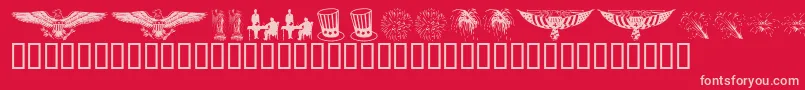 Шрифт KrCelebrate2002 – розовые шрифты на красном фоне