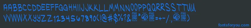 UglykidsRegular Font – Blue Fonts on Black Background