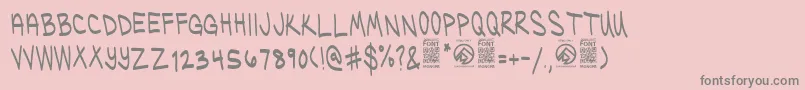 Weitere Informationen zur UglykidsRegular-Schriftart UglykidsRegular-Schriftart – Graue Schriften auf rosa Hintergrund