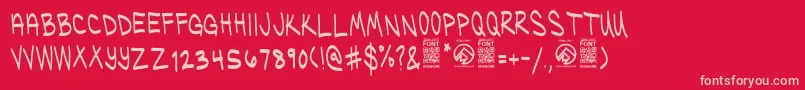 UglykidsRegular Font – Pink Fonts on Red Background