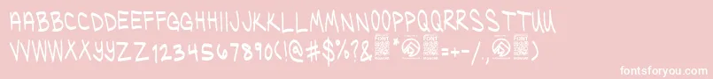 fuente UglykidsRegular – Fuentes Blancas Sobre Fondo Rosa