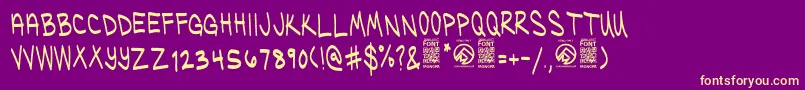 UglykidsRegular Font – Yellow Fonts on Purple Background