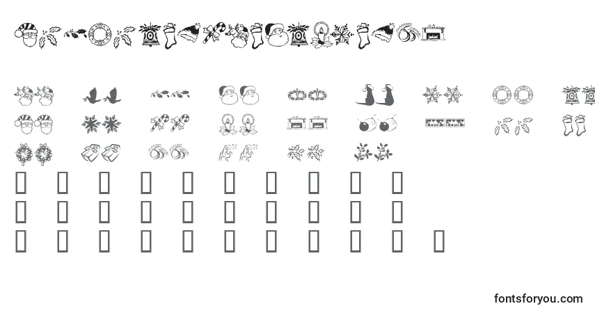 Czcionka KrChristmasDingsTwo – alfabet, cyfry, specjalne znaki