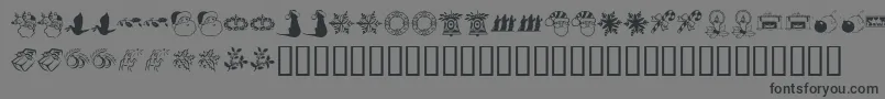 KrChristmasDingsTwo Font – Black Fonts on Gray Background