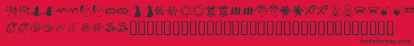 KrChristmasDingsTwo Font – Black Fonts on Red Background