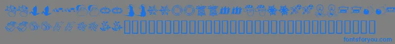 KrChristmasDingsTwo-Schriftart – Blaue Schriften auf grauem Hintergrund