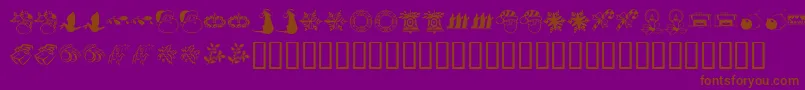 KrChristmasDingsTwo Font – Brown Fonts on Purple Background