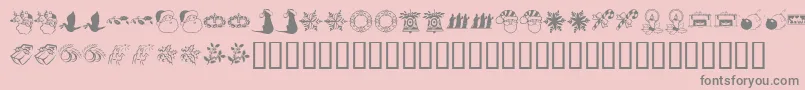 フォントKrChristmasDingsTwo – ピンクの背景に灰色の文字