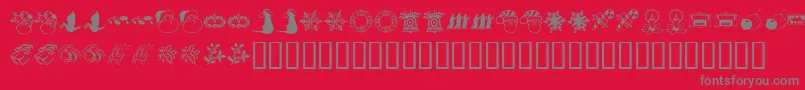 KrChristmasDingsTwo-Schriftart – Graue Schriften auf rotem Hintergrund