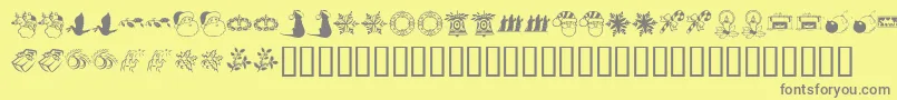 KrChristmasDingsTwo Font – Gray Fonts on Yellow Background