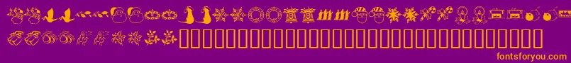 KrChristmasDingsTwo Font – Orange Fonts on Purple Background