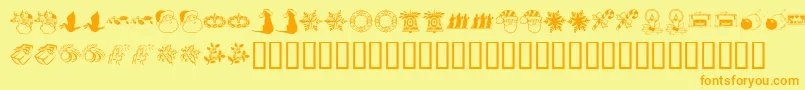 KrChristmasDingsTwo Font – Orange Fonts on Yellow Background