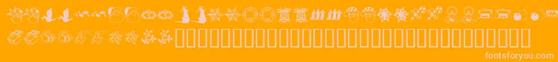 KrChristmasDingsTwo Font – Pink Fonts on Orange Background