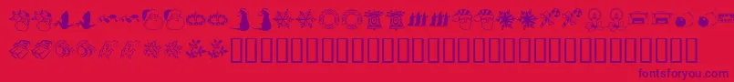 KrChristmasDingsTwo Font – Purple Fonts on Red Background