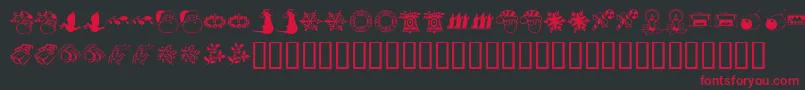 KrChristmasDingsTwo Font – Red Fonts on Black Background
