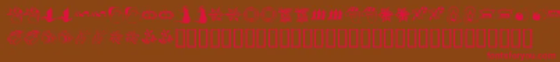 KrChristmasDingsTwo Font – Red Fonts on Brown Background