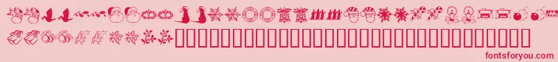 KrChristmasDingsTwo Font – Red Fonts on Pink Background