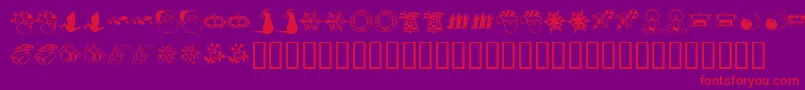 KrChristmasDingsTwo Font – Red Fonts on Purple Background