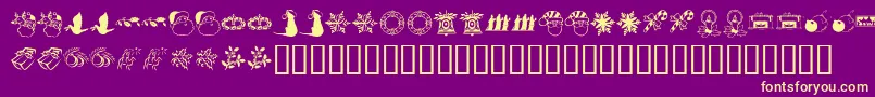 KrChristmasDingsTwo Font – Yellow Fonts on Purple Background