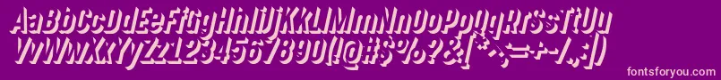 GotchaGothic3D-Schriftart – Rosa Schriften auf violettem Hintergrund