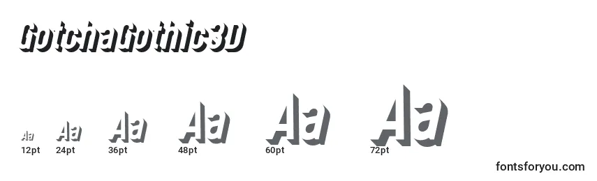 Größen der Schriftart GotchaGothic3D