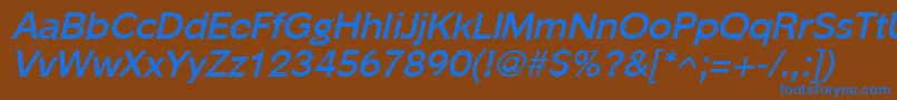 PhinsterBoldItalic Font – Blue Fonts on Brown Background