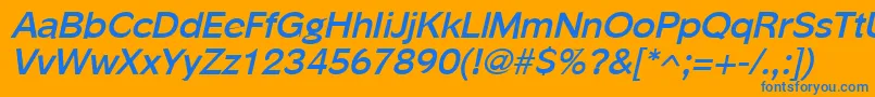 PhinsterBoldItalic Font – Blue Fonts on Orange Background