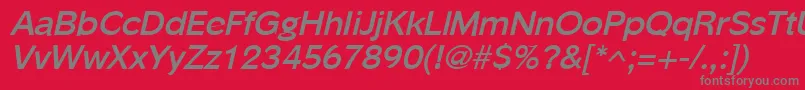 PhinsterBoldItalic Font – Gray Fonts on Red Background