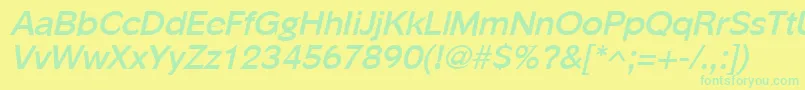 PhinsterBoldItalic Font – Green Fonts on Yellow Background