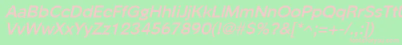 PhinsterBoldItalic Font – Pink Fonts on Green Background