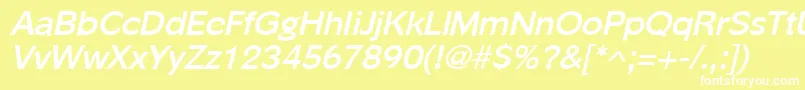 Шрифт PhinsterBoldItalic – белые шрифты на жёлтом фоне