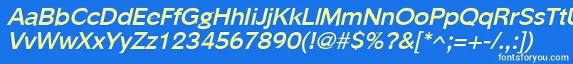 PhinsterBoldItalic Font – Yellow Fonts on Blue Background