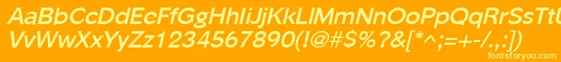 PhinsterBoldItalic Font – Yellow Fonts on Orange Background