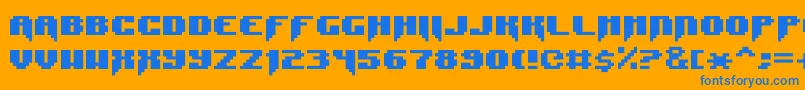 SyntaxError-Schriftart – Blaue Schriften auf orangefarbenem Hintergrund