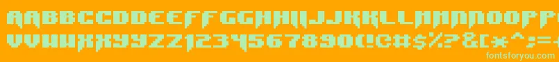 SyntaxError-Schriftart – Grüne Schriften auf orangefarbenem Hintergrund