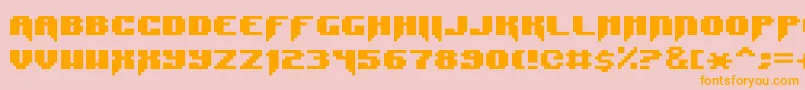 SyntaxError-Schriftart – Orangefarbene Schriften auf rosa Hintergrund