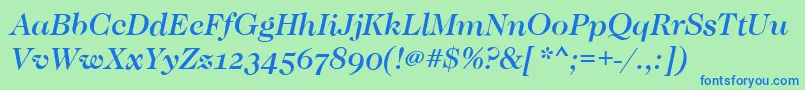 CaslonOsfMediumItalic Font – Blue Fonts on Green Background