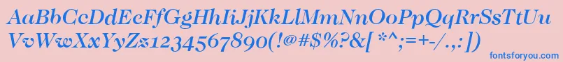 CaslonOsfMediumItalic Font – Blue Fonts on Pink Background