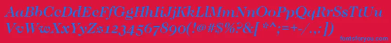 CaslonOsfMediumItalic Font – Blue Fonts on Red Background