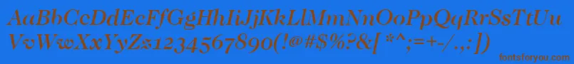 CaslonOsfMediumItalic Font – Brown Fonts on Blue Background