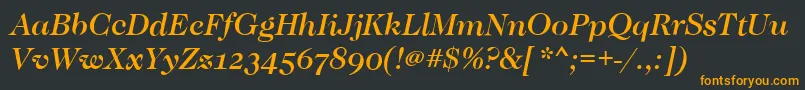 Шрифт CaslonOsfMediumItalic – оранжевые шрифты на чёрном фоне