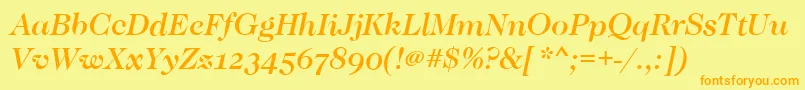 CaslonOsfMediumItalic Font – Orange Fonts on Yellow Background