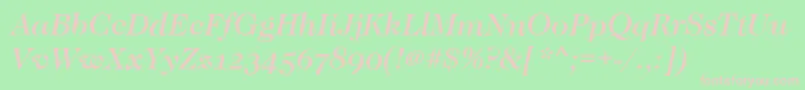 fuente CaslonOsfMediumItalic – Fuentes Rosadas Sobre Fondo Verde