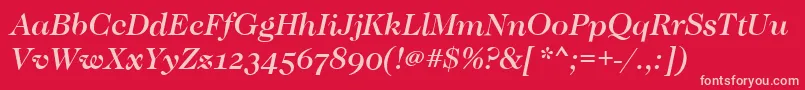 CaslonOsfMediumItalic Font – Pink Fonts on Red Background