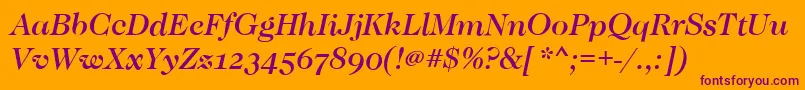 CaslonOsfMediumItalic Font – Purple Fonts on Orange Background